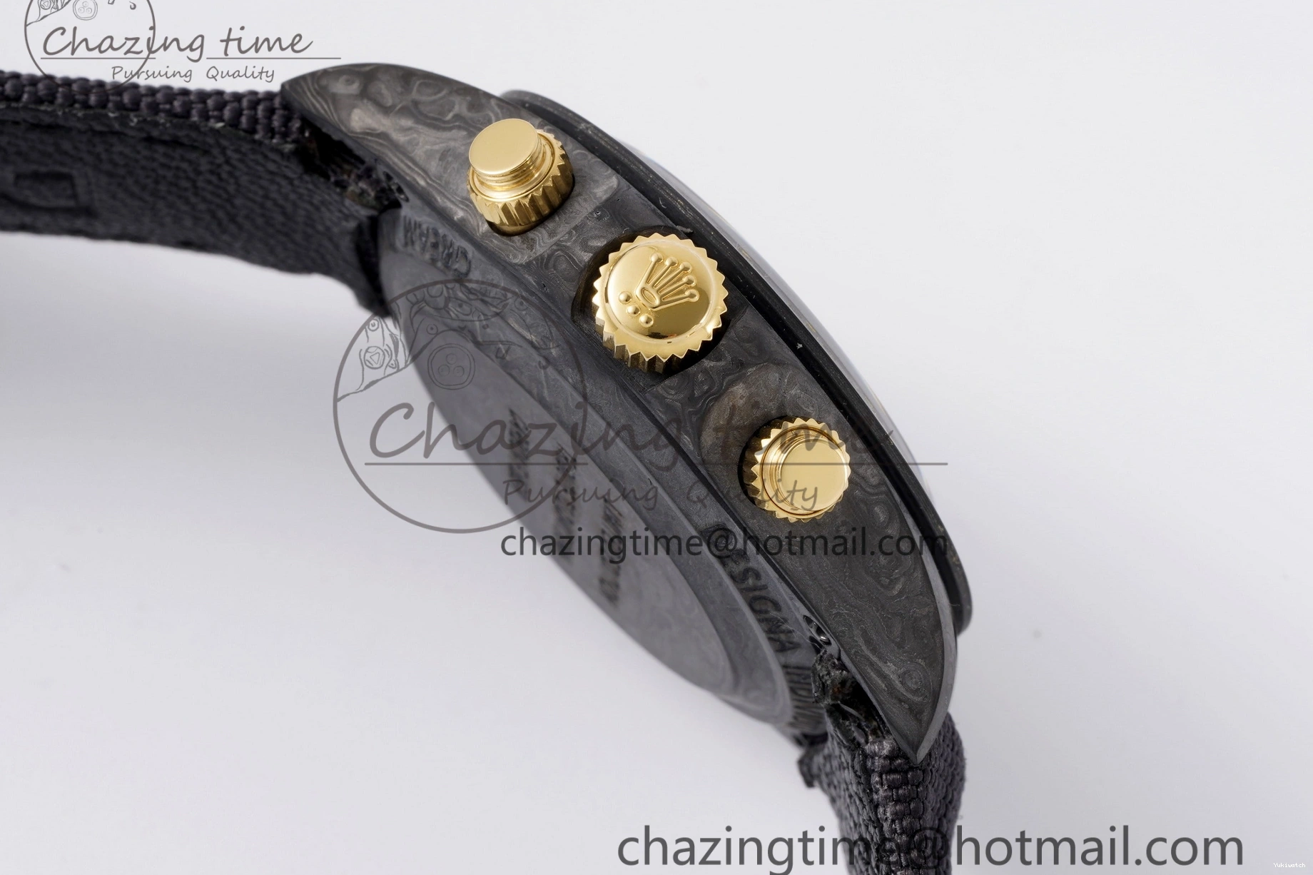 and Daytona Bezel Edition A7750 Black Gold DIWF Nylon Case DIW Carbon Black on Strap Dial 0117